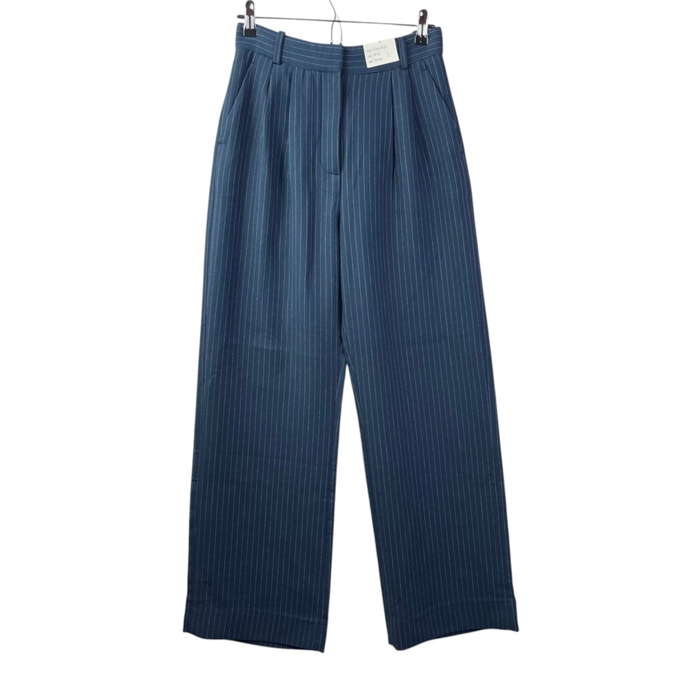 Abercrombie & Fitch Ultra High Wide Leg Striped Trouser Pants Womens 27 4R Blue